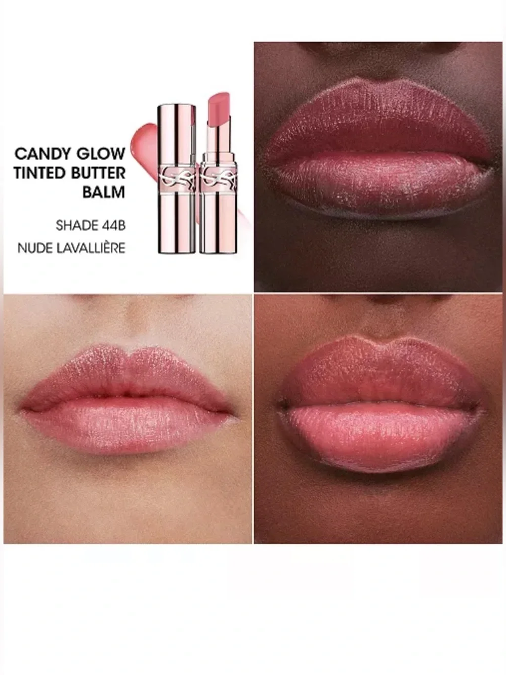Yves Saint Laurent Candy Glow Tinted Butter Balm in 44B Nude Lavallière 1.3gms